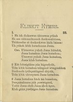 Gosple Hymns With Lords Prayer and Ten Commandments Translated into the Kli